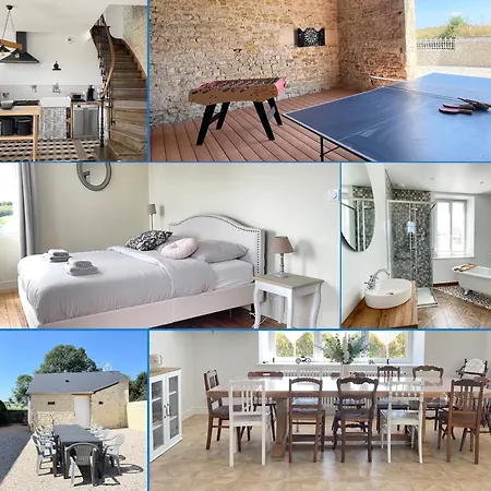 La Clairiere Maison Spacieuse Renovee Joliment Decoree Confort 12 P 2 Sdb 2 Wc Grand Jardin Clos, Belle Terrasse Amenagee, Parking Privatif, Ping Pong Baby Foot Proche Omaha Et Bayeux * Crouay